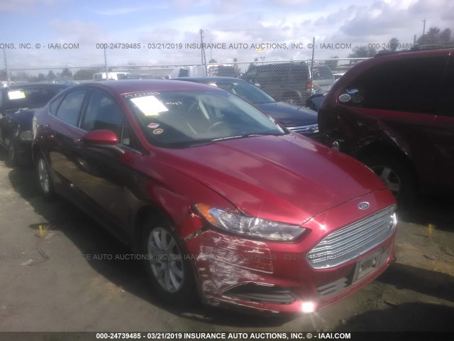 3FA6P0G71FR295424 - 2015 FORD FUSION S RED photo 1