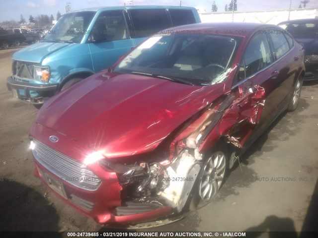 3FA6P0G71FR295424 - 2015 FORD FUSION S RED photo 2