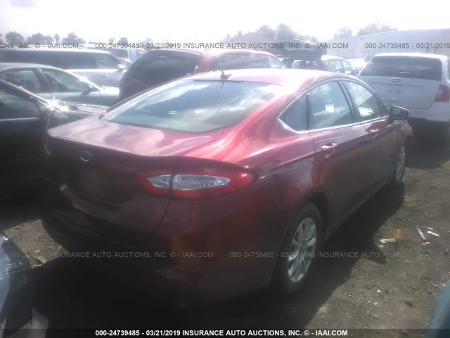 3FA6P0G71FR295424 - 2015 FORD FUSION S RED photo 4