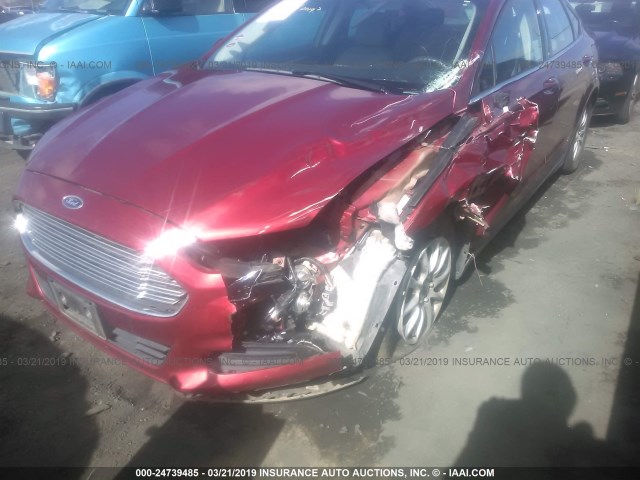3FA6P0G71FR295424 - 2015 FORD FUSION S RED photo 6