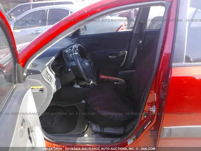 KNADE123486325112 - 2008 KIA RIO LX/SX RED photo 5