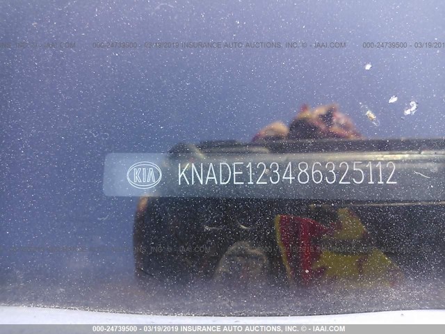 KNADE123486325112 - 2008 KIA RIO LX/SX RED photo 9