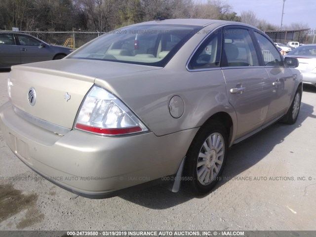 1MEHM40W58G614188 - 2008 MERCURY SABLE LUXURY TAN photo 4