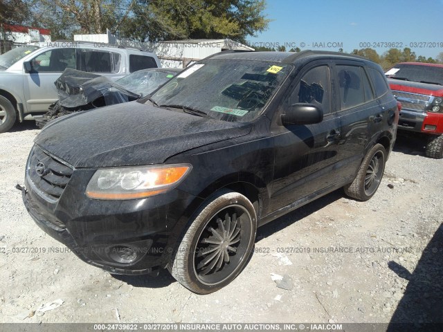 5NMSG3AB8AH334493 - 2010 HYUNDAI SANTA FE GLS BLACK photo 2