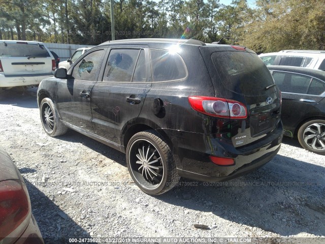 5NMSG3AB8AH334493 - 2010 HYUNDAI SANTA FE GLS BLACK photo 3