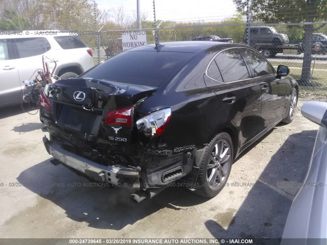 JTHBK262585073885 - 2008 LEXUS IS 250 BLACK photo 4