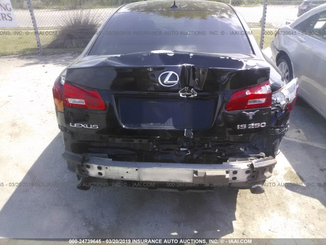 JTHBK262585073885 - 2008 LEXUS IS 250 BLACK photo 6