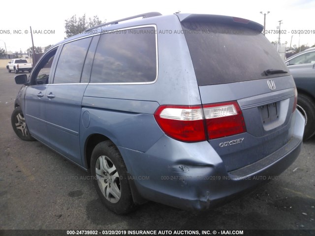 5FNRL386X7B049422 - 2007 HONDA ODYSSEY EXL BLUE photo 3