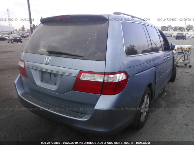 5FNRL386X7B049422 - 2007 HONDA ODYSSEY EXL BLUE photo 4