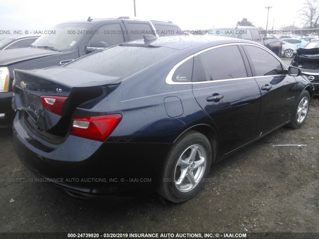 1G1ZB5ST3GF335890 - 2016 CHEVROLET MALIBU LS BLUE photo 4