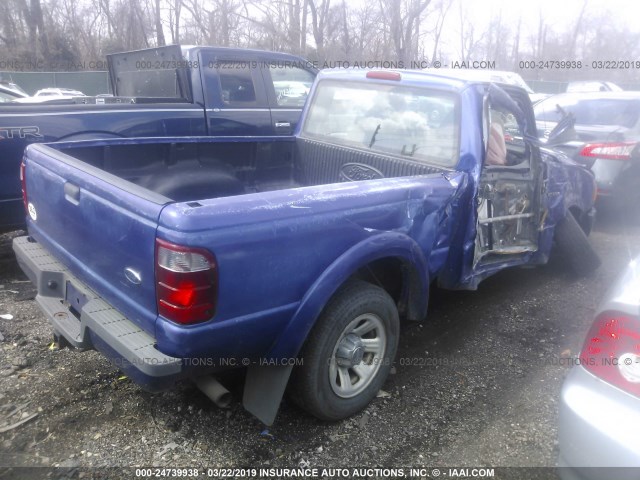 1FTYR10U34PB55608 - 2004 FORD RANGER BLUE photo 4