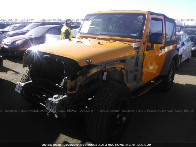 1C4AJWAG6CL135843 - 2012 JEEP WRANGLER SPORT YELLOW photo 2