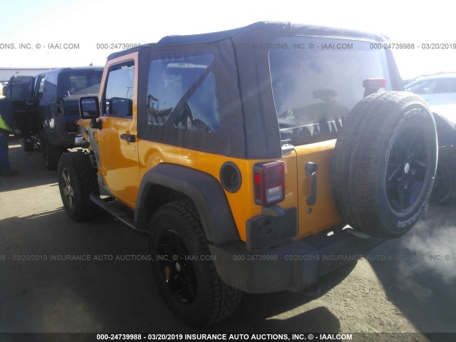 1C4AJWAG6CL135843 - 2012 JEEP WRANGLER SPORT YELLOW photo 3