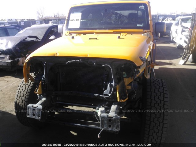 1C4AJWAG6CL135843 - 2012 JEEP WRANGLER SPORT YELLOW photo 6