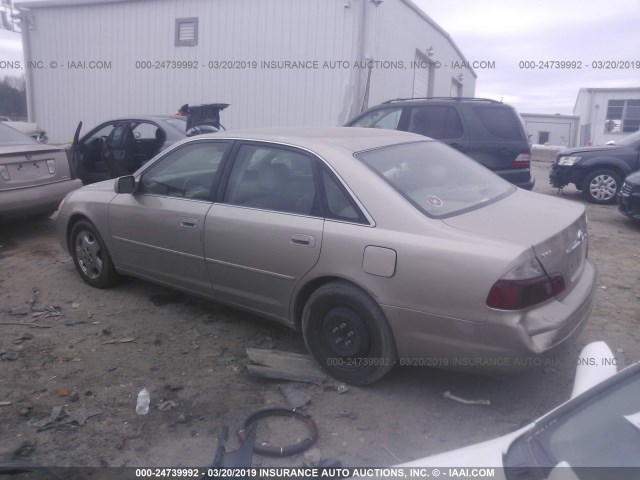 4T1BF28B83U284527 - 2003 TOYOTA AVALON XL/XLS TAN photo 3