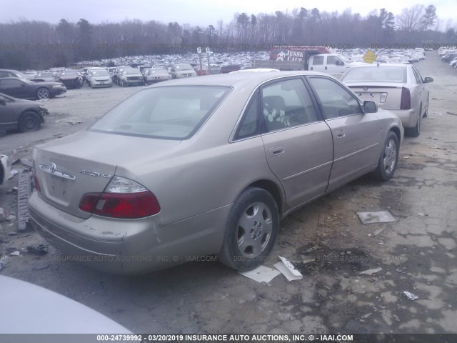 4T1BF28B83U284527 - 2003 TOYOTA AVALON XL/XLS TAN photo 4