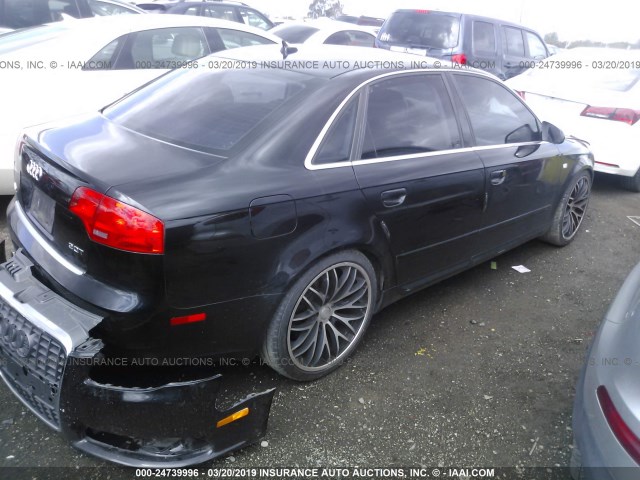 WAUAF78E88A065578 - 2008 AUDI A4 2.0T BLACK photo 4