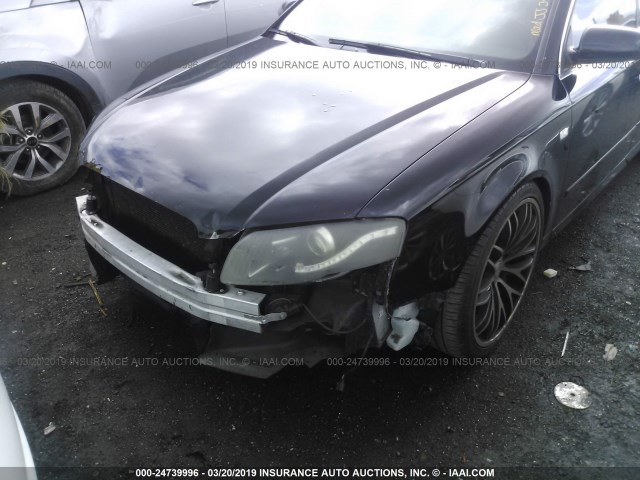WAUAF78E88A065578 - 2008 AUDI A4 2.0T BLACK photo 6