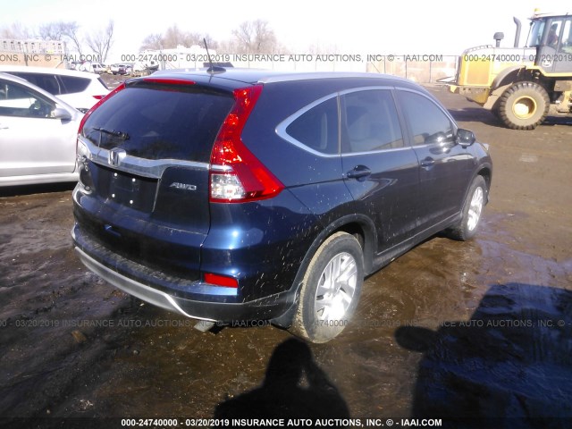 2HKRM4H70GH684534 - 2016 HONDA CR-V EXL BLUE photo 4