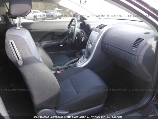 JTKDE177X50027203 - 2005 TOYOTA SCION TC PURPLE photo 5