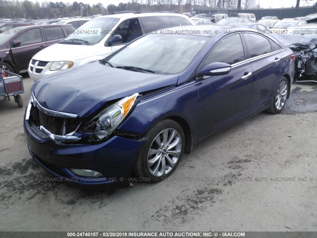 5NPEC4AB5CH332303 - 2012 HYUNDAI SONATA SE/LIMITED BLUE photo 2