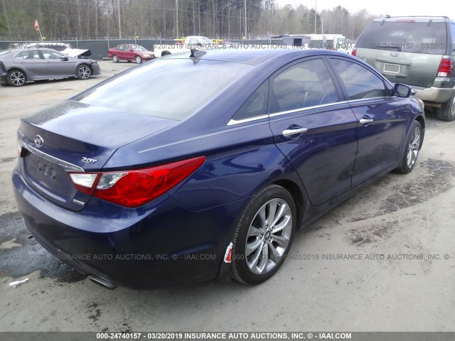 5NPEC4AB5CH332303 - 2012 HYUNDAI SONATA SE/LIMITED BLUE photo 4