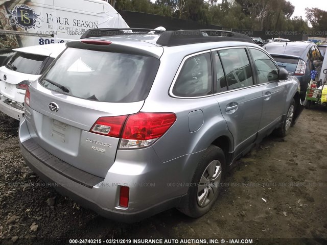 4S4BRBAC7D3212073 - 2013 SUBARU OUTBACK 2.5I SILVER photo 4