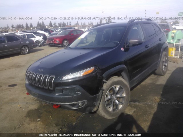 1C4PJMBS9EW242467 - 2014 JEEP CHEROKEE TRAILHAWK BLACK photo 2