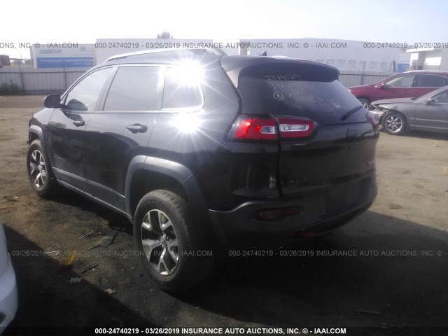 1C4PJMBS9EW242467 - 2014 JEEP CHEROKEE TRAILHAWK BLACK photo 3