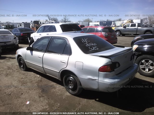 1NXBR12E21Z417803 - 2001 TOYOTA COROLLA CE/LE/S SILVER photo 3