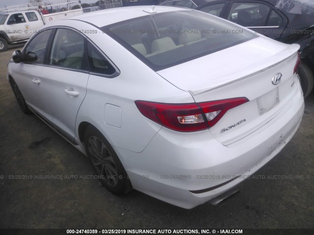 5NPE34AF1FH064664 - 2015 HYUNDAI SONATA SPORT/LIMITED WHITE photo 3