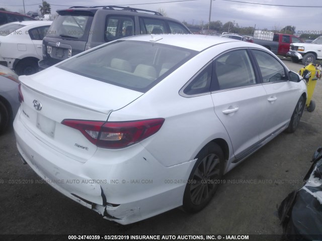 5NPE34AF1FH064664 - 2015 HYUNDAI SONATA SPORT/LIMITED WHITE photo 4