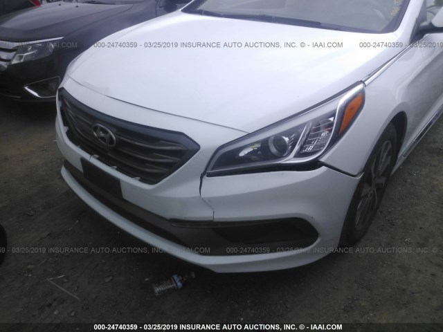 5NPE34AF1FH064664 - 2015 HYUNDAI SONATA SPORT/LIMITED WHITE photo 6