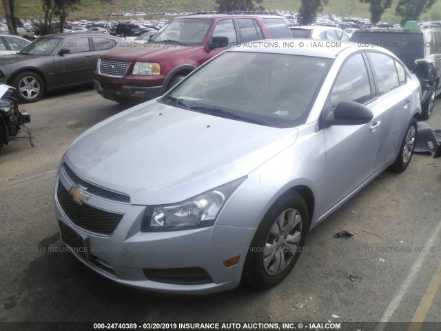 1G1PA5SG4D7271734 - 2013 CHEVROLET CRUZE LS GRAY photo 2