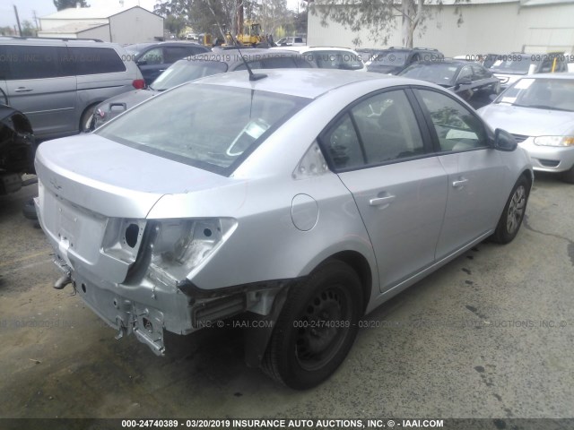 1G1PA5SG4D7271734 - 2013 CHEVROLET CRUZE LS GRAY photo 4