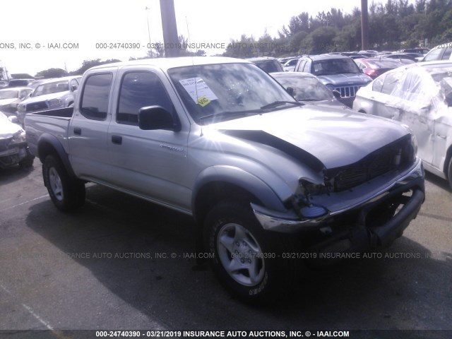 5TEGM92NX2Z101517 - 2002 TOYOTA TACOMA DOUBLE CAB PRERUNNER GRAY photo 1