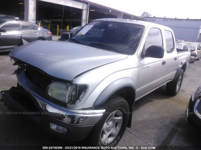 5TEGM92NX2Z101517 - 2002 TOYOTA TACOMA DOUBLE CAB PRERUNNER GRAY photo 2