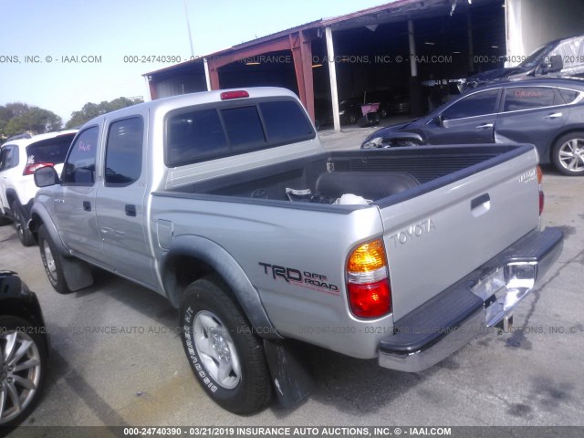 5TEGM92NX2Z101517 - 2002 TOYOTA TACOMA DOUBLE CAB PRERUNNER GRAY photo 3
