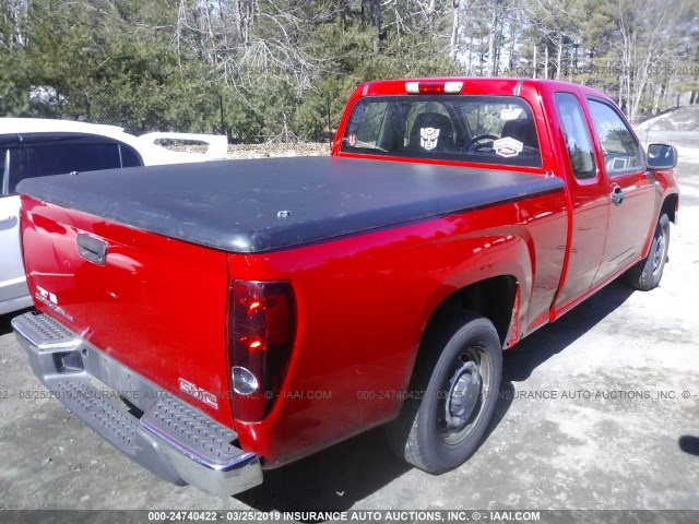 1GTCS19E878127943 - 2007 GMC CANYON RED photo 4