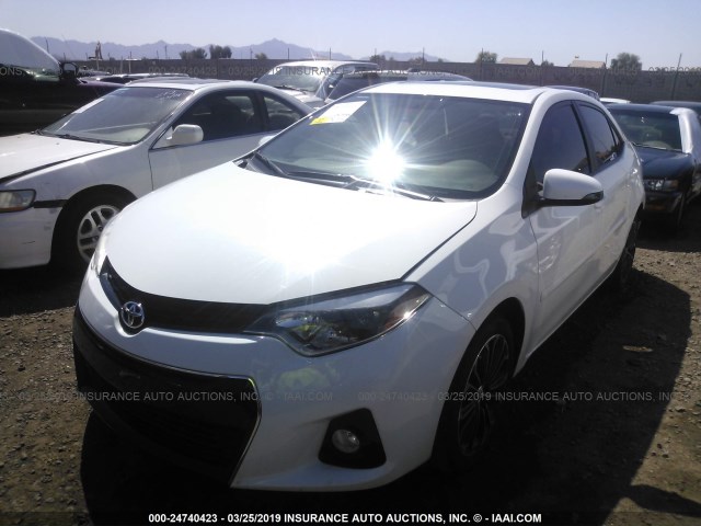 5YFBURHE9FP188730 - 2015 TOYOTA COROLLA L/LE/LE PLS/PRM/S/S PLS WHITE photo 2