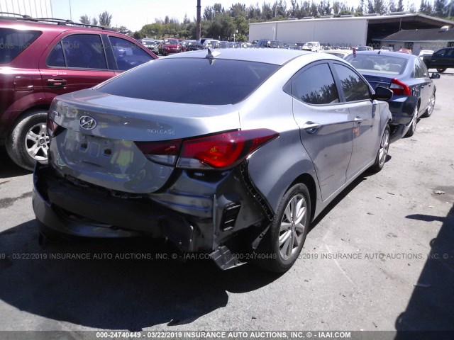 KMHDH4AE0FU419815 - 2015 HYUNDAI ELANTRA SE/SPORT/LIMITED GRAY photo 4