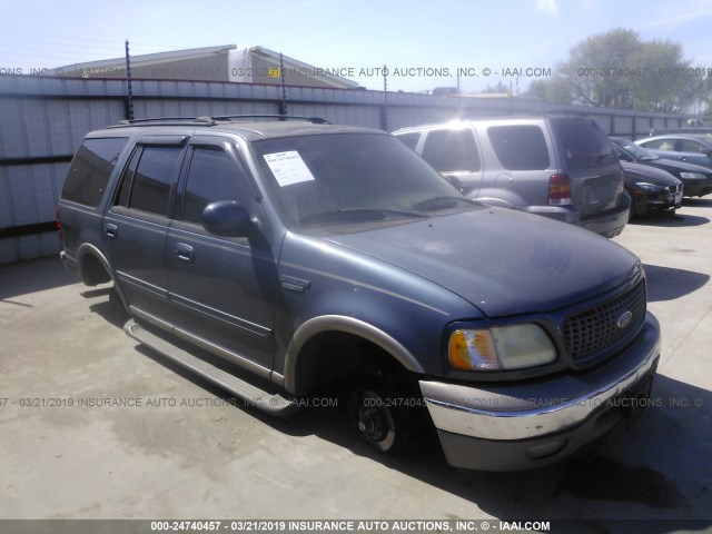 1FMEU17L22LA06573 - 2002 FORD EXPEDITION EDDIE BAUER BLUE photo 1