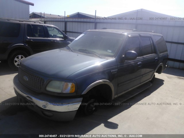 1FMEU17L22LA06573 - 2002 FORD EXPEDITION EDDIE BAUER BLUE photo 2