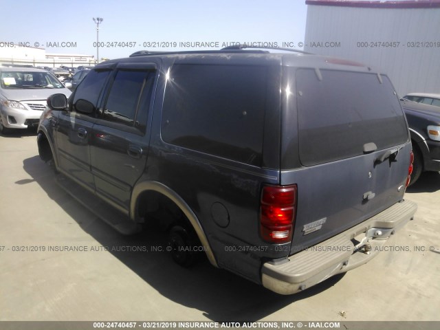 1FMEU17L22LA06573 - 2002 FORD EXPEDITION EDDIE BAUER BLUE photo 3