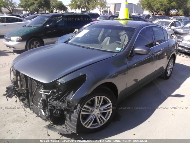 JN1CV6ARXCM674364 - 2012 INFINITI G37 GRAY photo 2