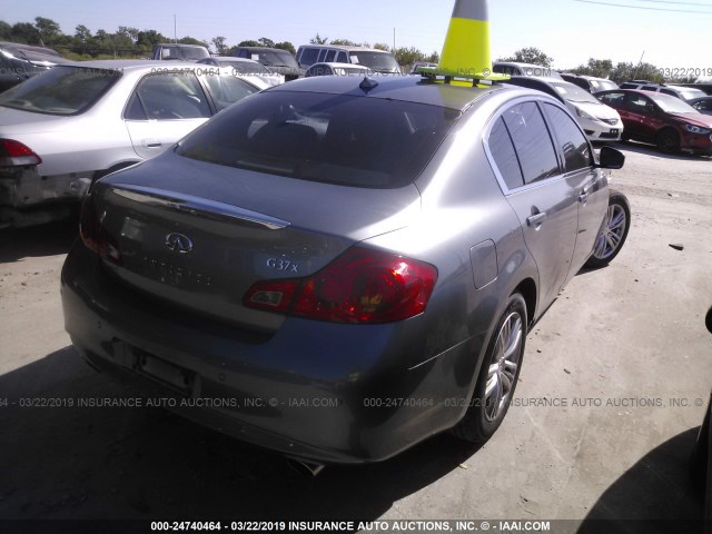 JN1CV6ARXCM674364 - 2012 INFINITI G37 GRAY photo 4