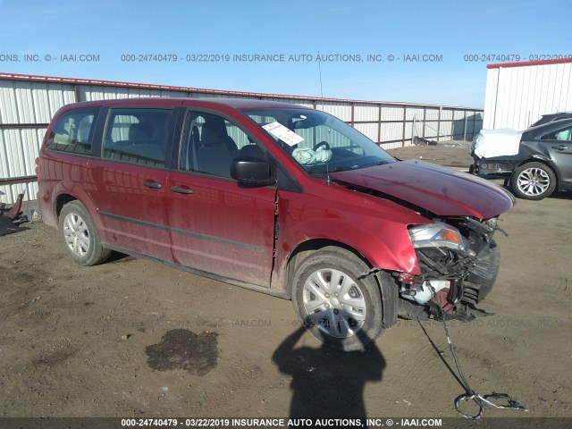 2C4RDGBG0GR243256 - 2016 DODGE GRAND CARAVAN SE RED photo 1