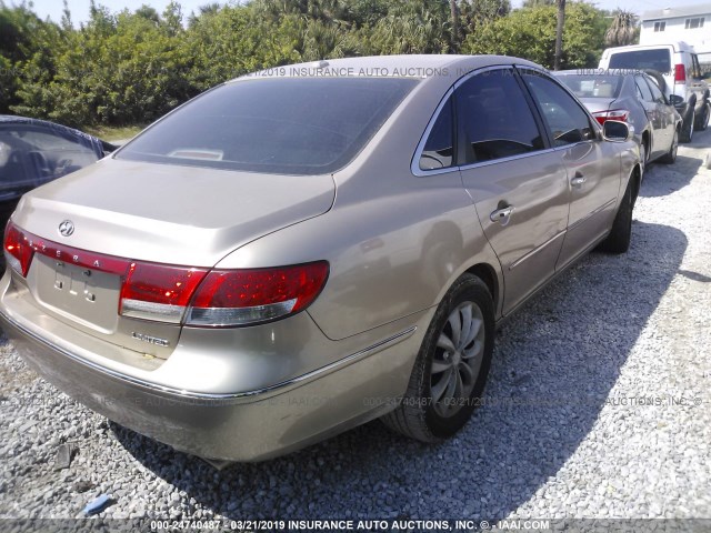 KMHFC46F18A272644 - 2008 HYUNDAI AZERA SE/LIMITED GOLD photo 4