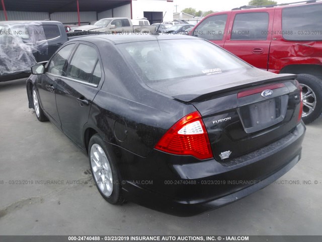 3FAHP0HA3AR345221 - 2010 FORD FUSION SE BLACK photo 3