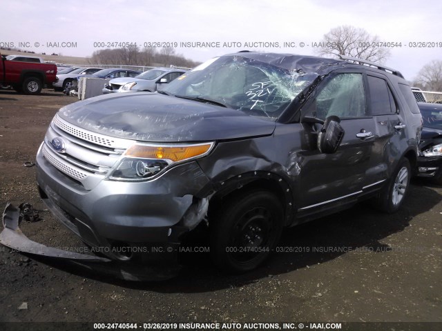 1FMHK7D81CGA44943 - 2012 FORD EXPLORER XLT BROWN photo 2